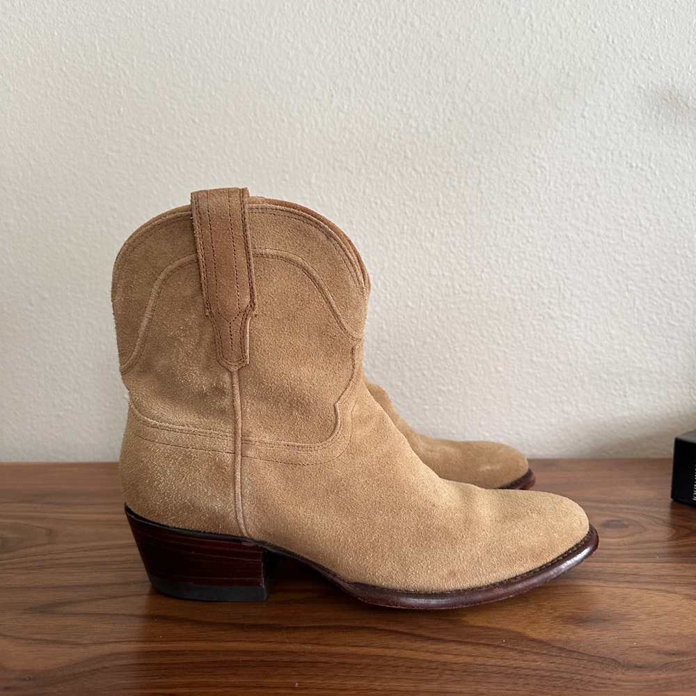Tecovas Tan Suede Ankle Boots